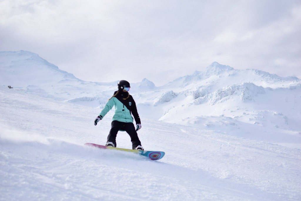 Snowboarding in Mt Ruapehu, New Zealand.