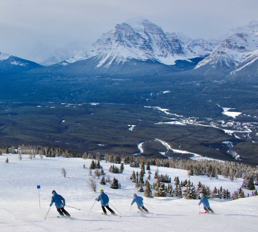 Shredding the empty Lake Louise slopes