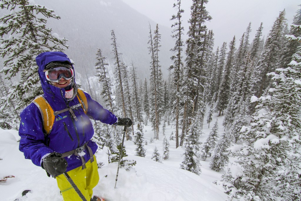 Off-piste skiing - trees