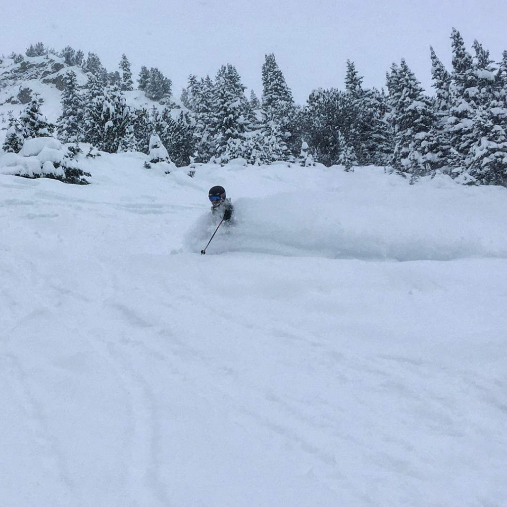 Abi on an epic pow day at Lake Louise 